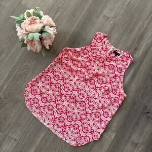 New Willi Smith Pink & Orange Printed Sleeveless Blouse